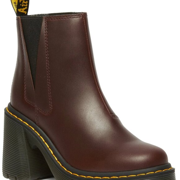Dr. Martens Spence Flared Heel Ankle Boots Brown Leather Women’s 8 31756201 NEW - Picture 10 of 14